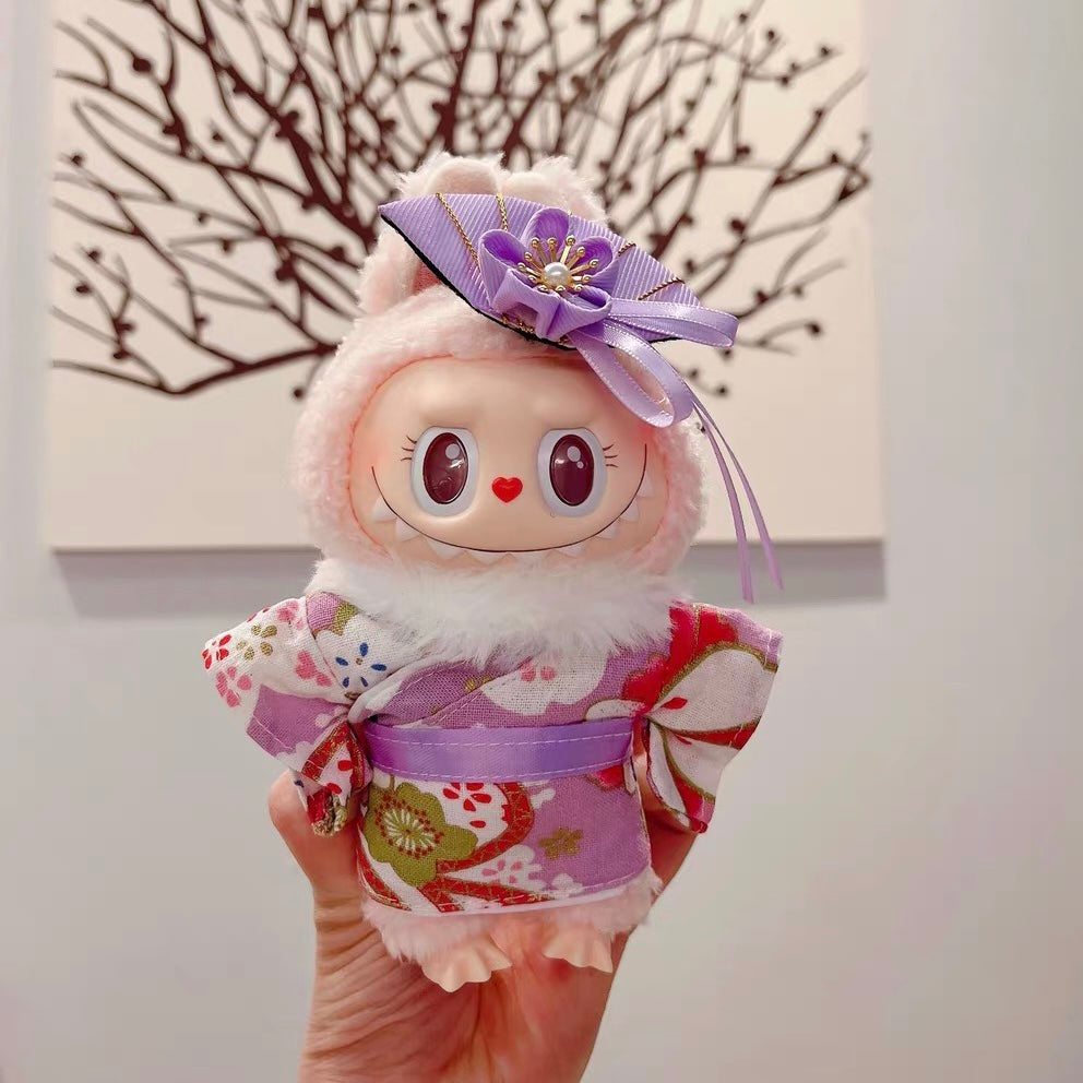 POP MART The Monsters Labubu Fashion Dress - Japanese Style Purple Kimono