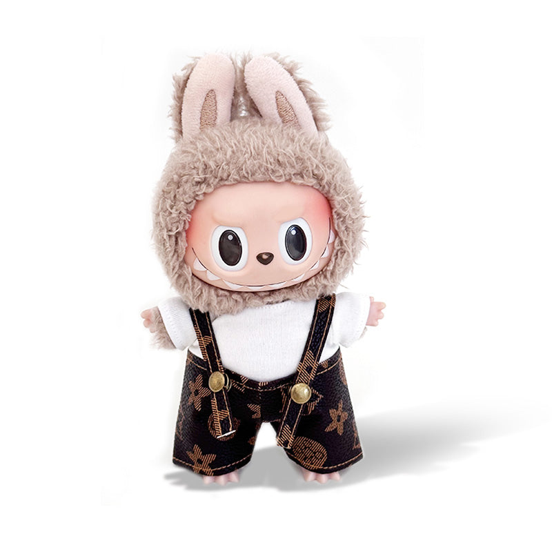 POP MART The Monsters Labubu Fashion Dress - White Top+ LV Style Overalls