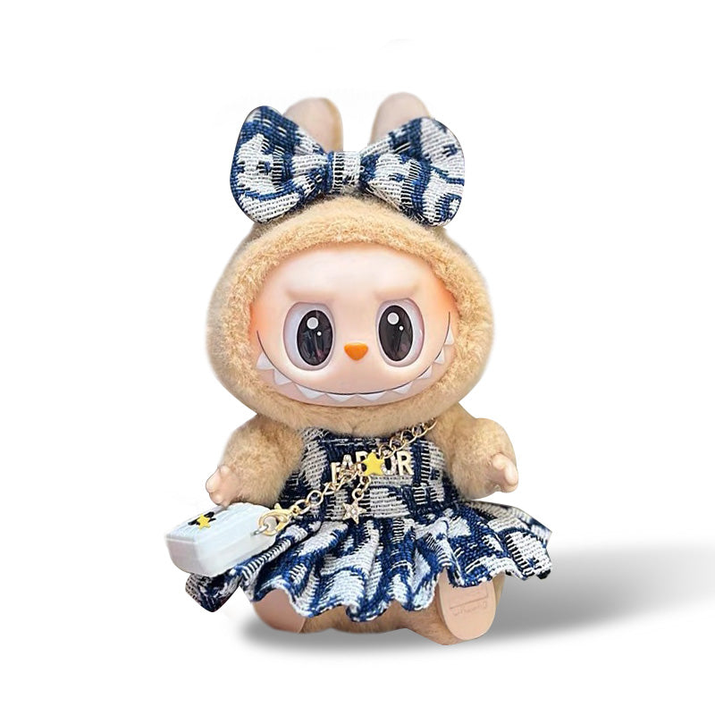 POP MART The Monsters Labubu Fashion Dress - Dior Style Skirt+ Bow + Dior Style Bag