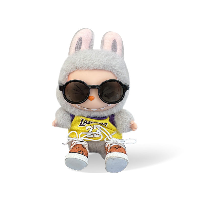 POP MART The Monsters Labubu Fashion Dress - Labubu 23 Jersey + Sunglasses + LV Shoes