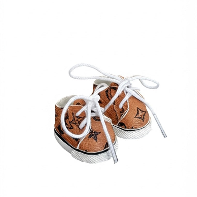 POP MART The Monsters Labubu Fashion Dress- LV style Brown Colour Shoes