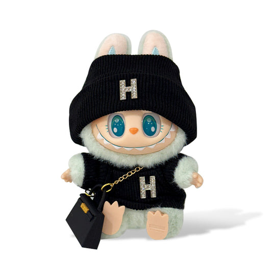POP MART The Monsters Labubu Fashion Dress - Hermes Style Top+ Hat + Bag