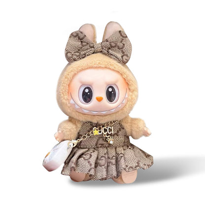 POP MART The Monsters Labubu Fashion Dress - Gucci Style Skirt+ Bow + Gucci Style Bag