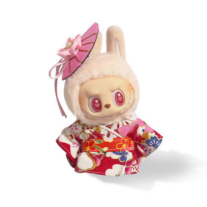 POP MART The Monsters Labubu Fashion Dress - Japanese Style Pink Kimono