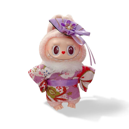 POP MART The Monsters Labubu Fashion Dress - Japanese Style Purple Kimono